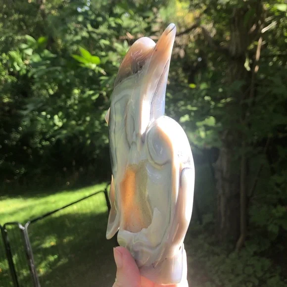 Druzy agate dolphin crystal carving - Picture 7 of 9